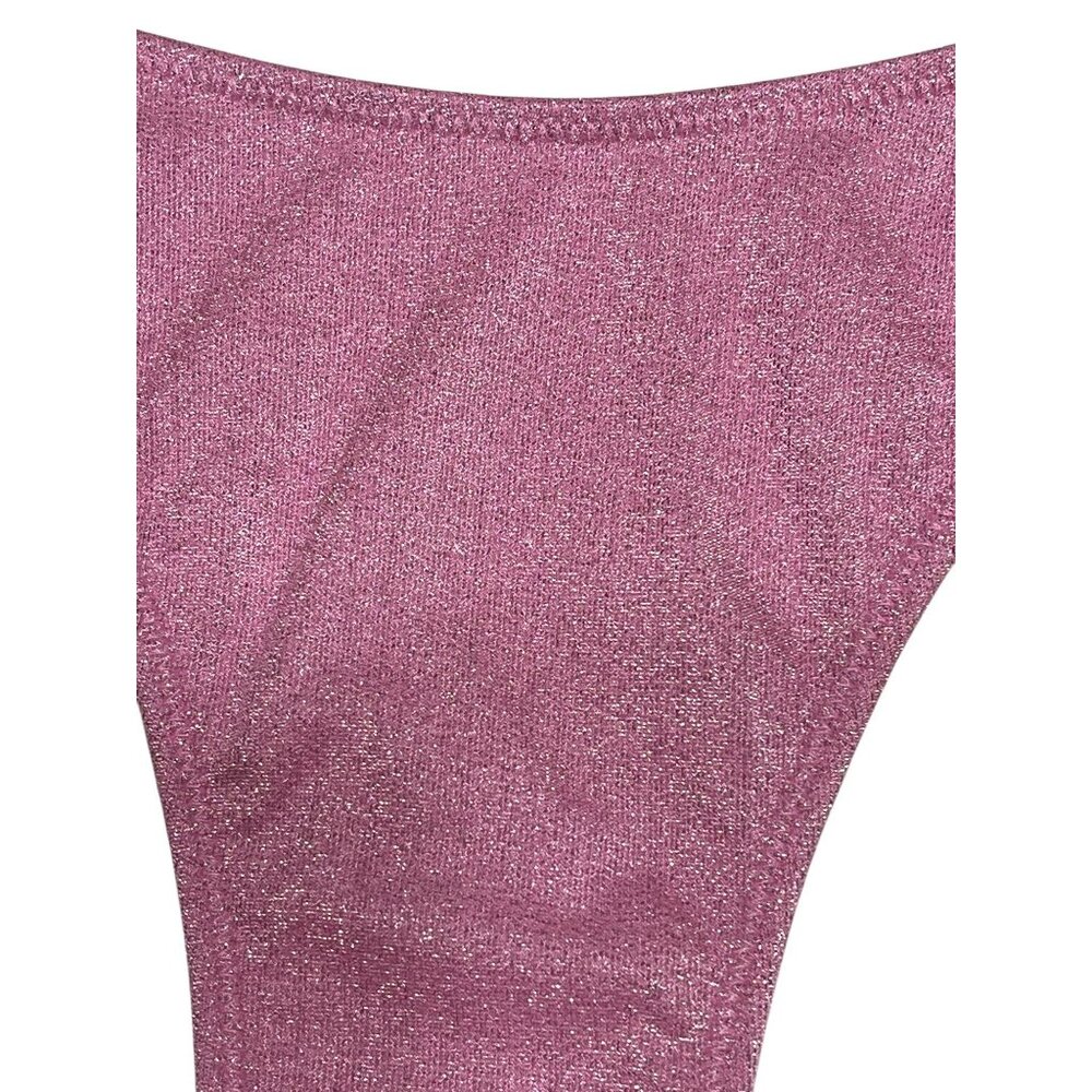 Victorias Secret Pink Sparkly Bikini Bottom Medium‎ Double Strap Lining - Picture 11 of 11